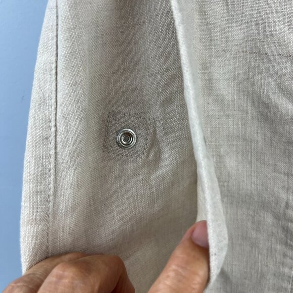 Athleta Voyager Linen Trouser Pants Size 16 Oatmeal Vacation Travel Athleisure - Picture 6 of 14